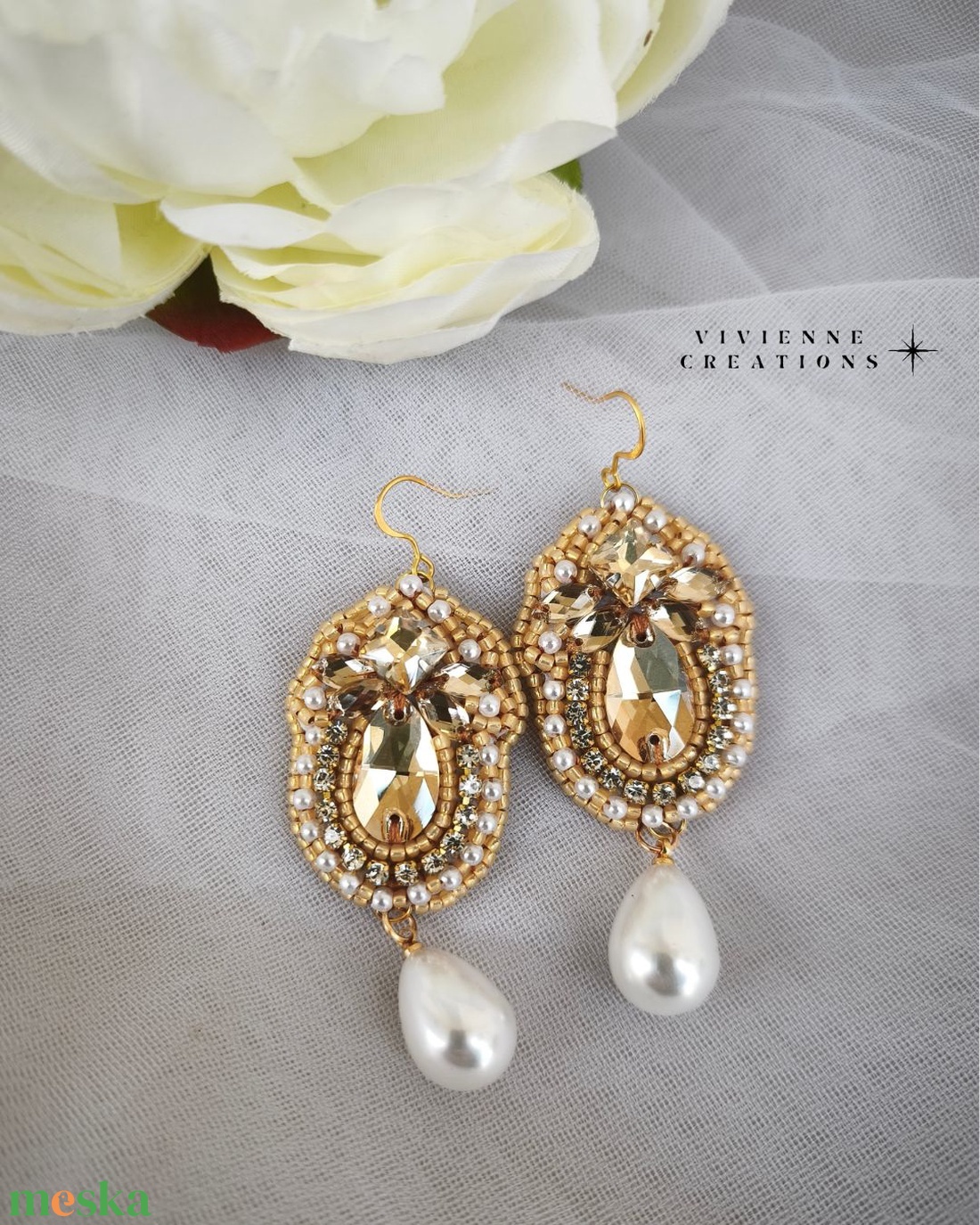 Valerie fülbevaló  - ékszer - fülbevaló - lógó fülbevaló - Meska.hu