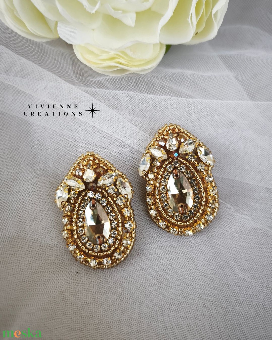 Adeline fülbevaló - ékszer - fülbevaló - pötty fülbevaló - Meska.hu