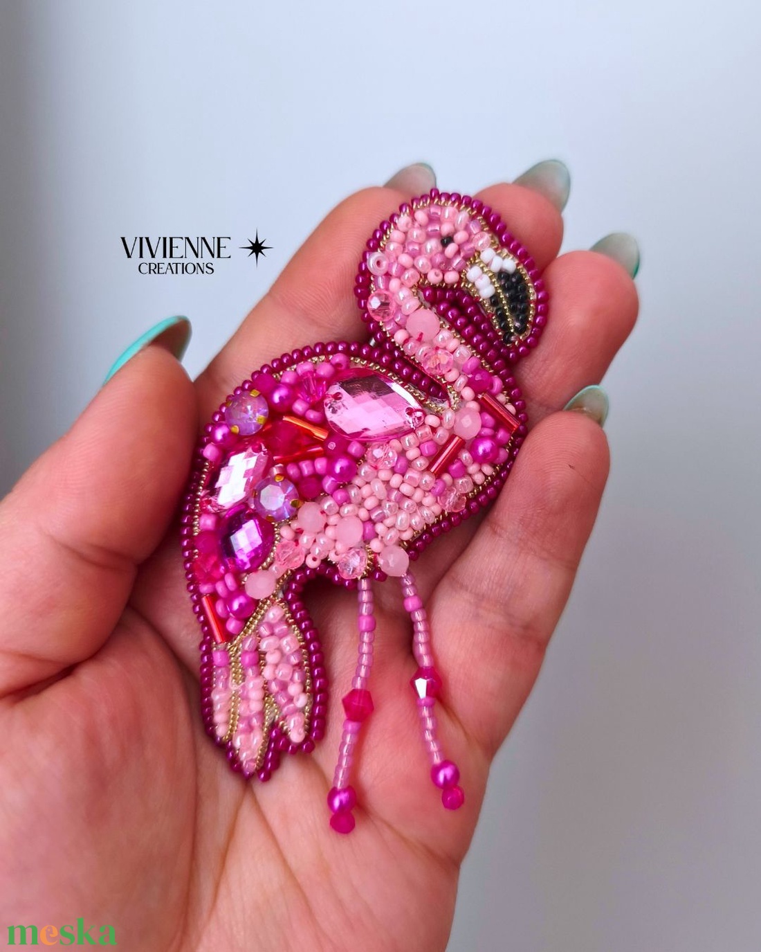 Rendelésre!! Flamingó bross  - ékszer - kitűző és bross - Meska.hu