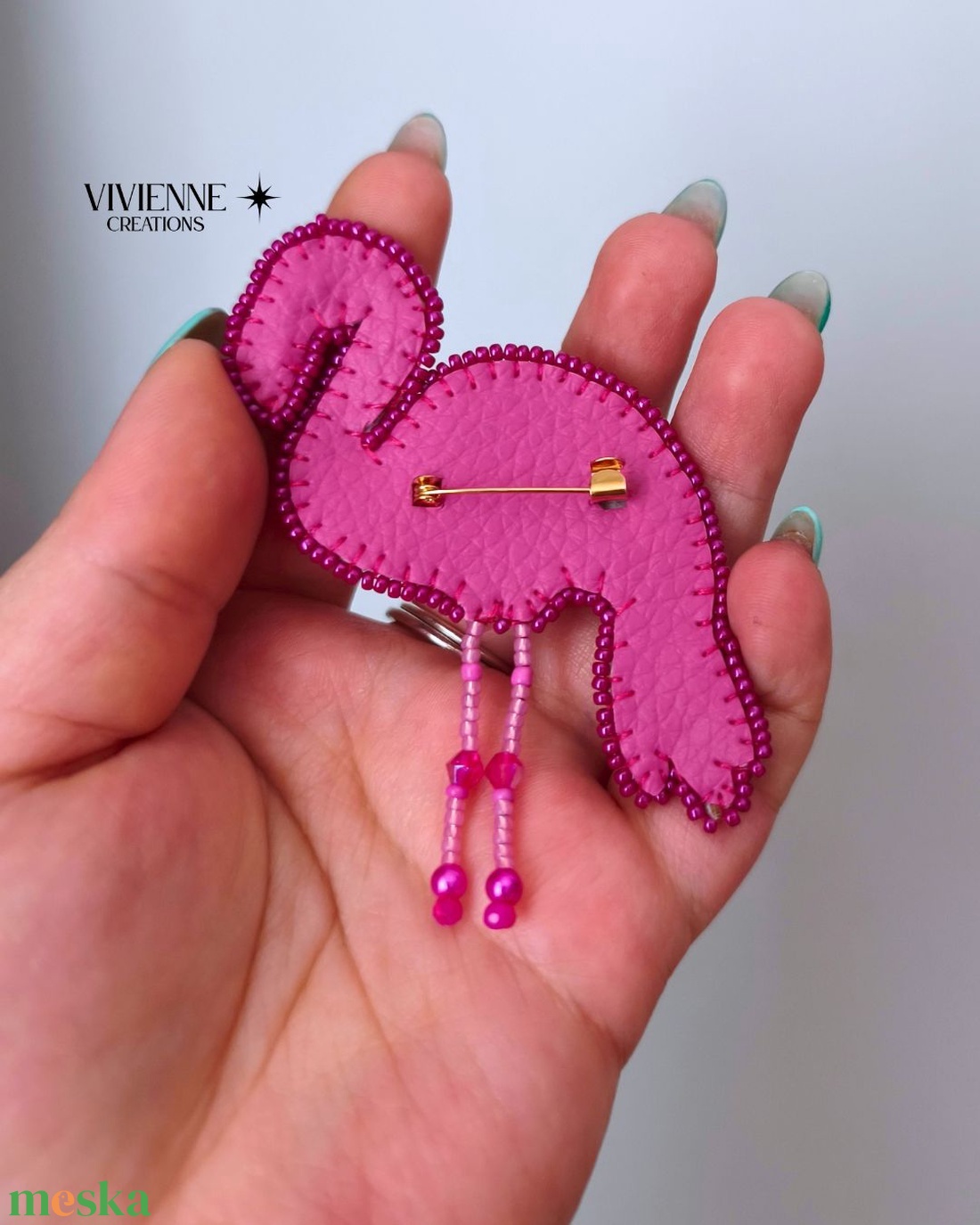 Rendelésre!! Flamingó bross  - ékszer - kitűző és bross - Meska.hu
