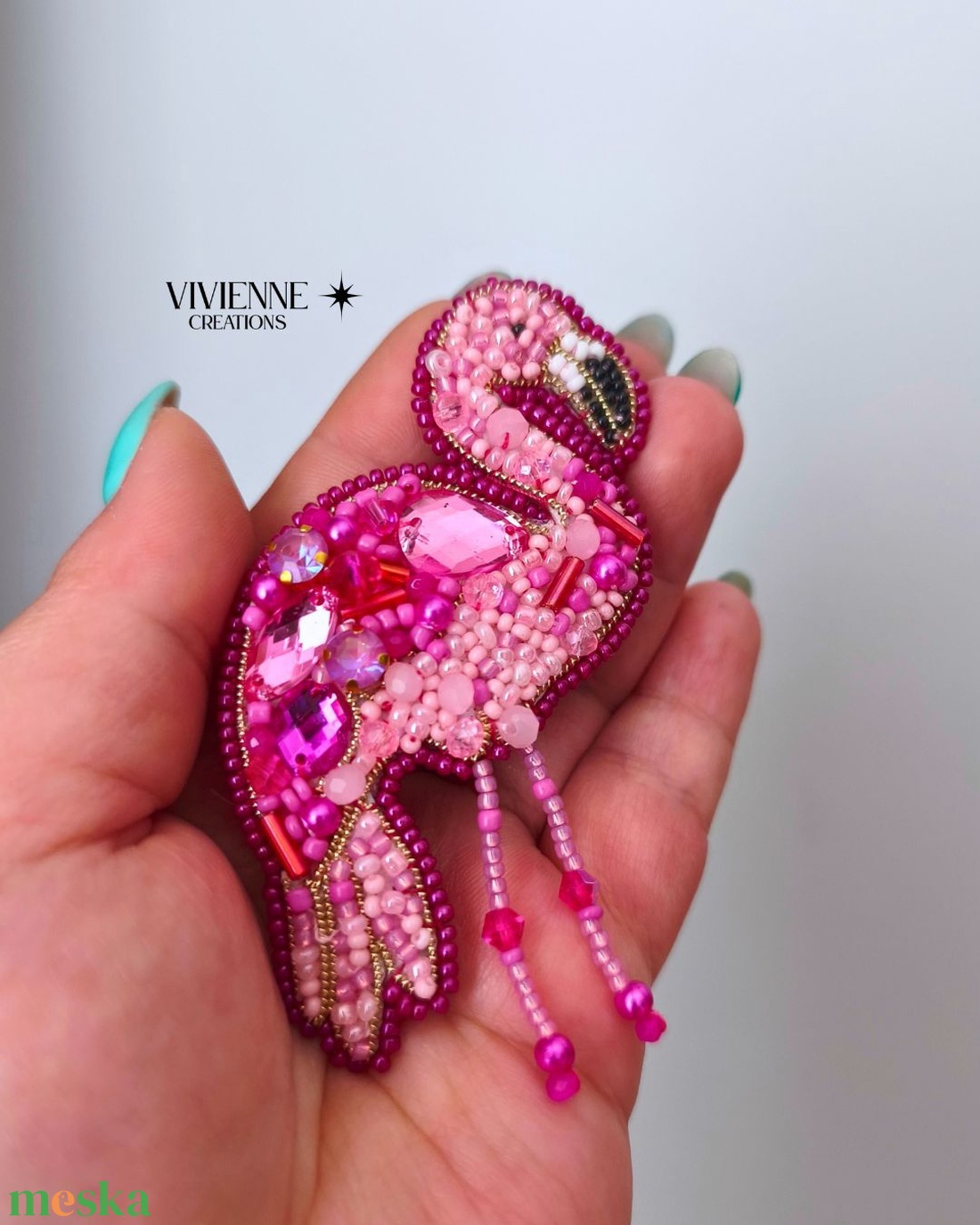 Rendelésre!! Flamingó bross  - ékszer - kitűző és bross - Meska.hu