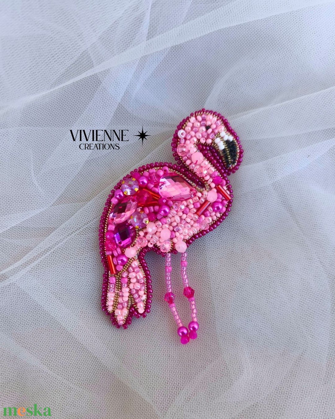 Rendelésre!! Flamingó bross  - ékszer - kitűző és bross - Meska.hu