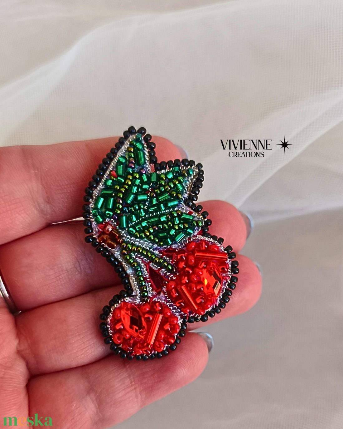 Cseri bross - ékszer - kitűző és bross - Meska.hu