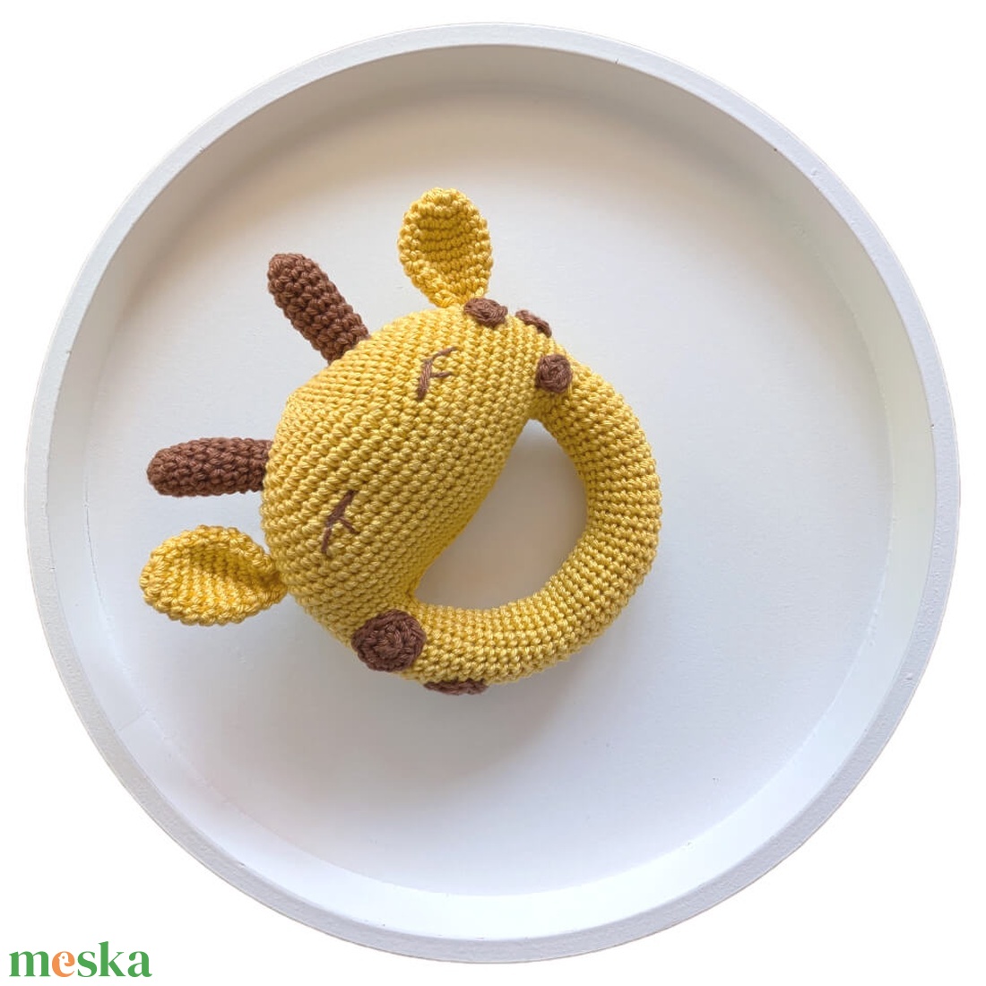 Zsiráfos horgolt baba csörgő - baba - mama - baba játékok - csörgő - Meska.hu