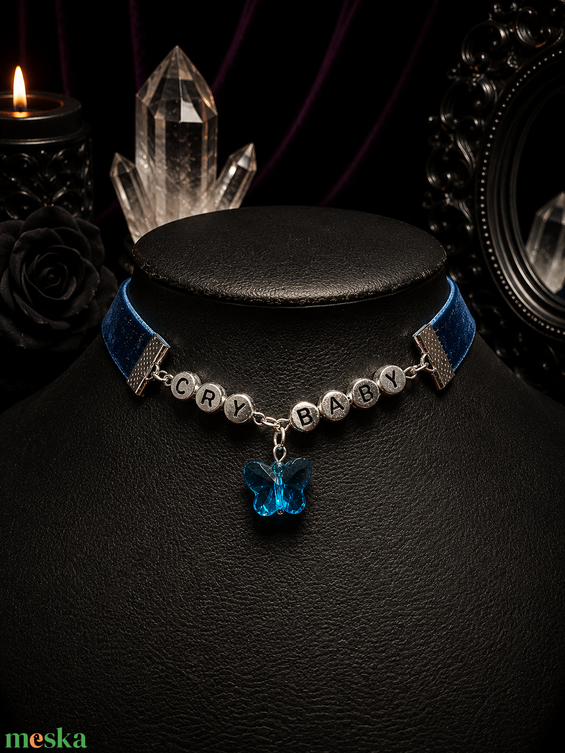 Cry Baby bársony choker - ékszer - nyaklánc - nyakpánt, gallér - Meska.hu