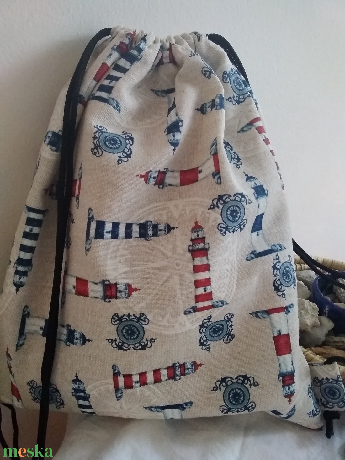 Tengerész mintás tornazsák/hátizsák - táska & tok - hátizsák - tornazsák, gymbag - Meska.hu