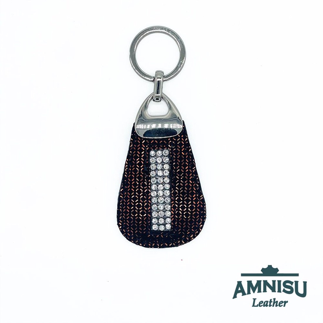 Bronz mintás csepp alakú kristály köves kulcstartó H9016 - táska & tok - kulcstartó & táskadísz - kulcstartó - Meska.hu