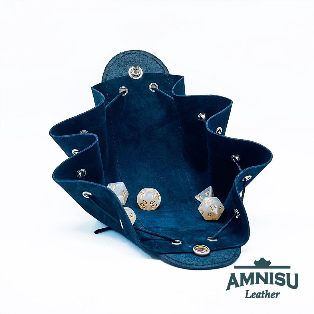 Fekete - kékes fekete bőr 2in1 szütyő és kockatálca M8031-6013 - játék & sport - szerepjáték - Meska.hu