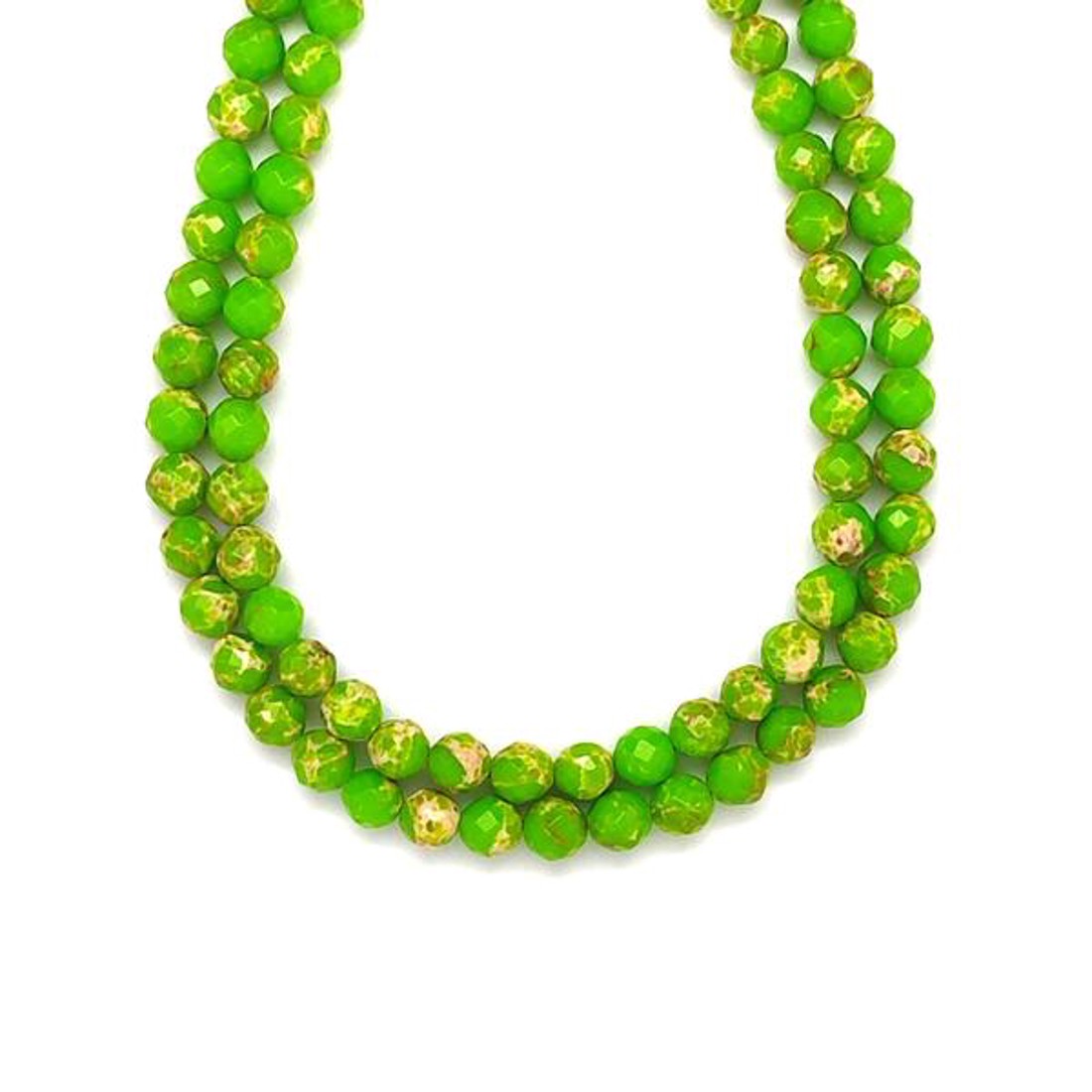 Regalit fazettált gyémánt világoszöld golyó 6mm ékszerkészítő alapanyag (füzér) - kellékek & szerszámok - ásvány alapanyag - ásványfüzér - Meska.hu