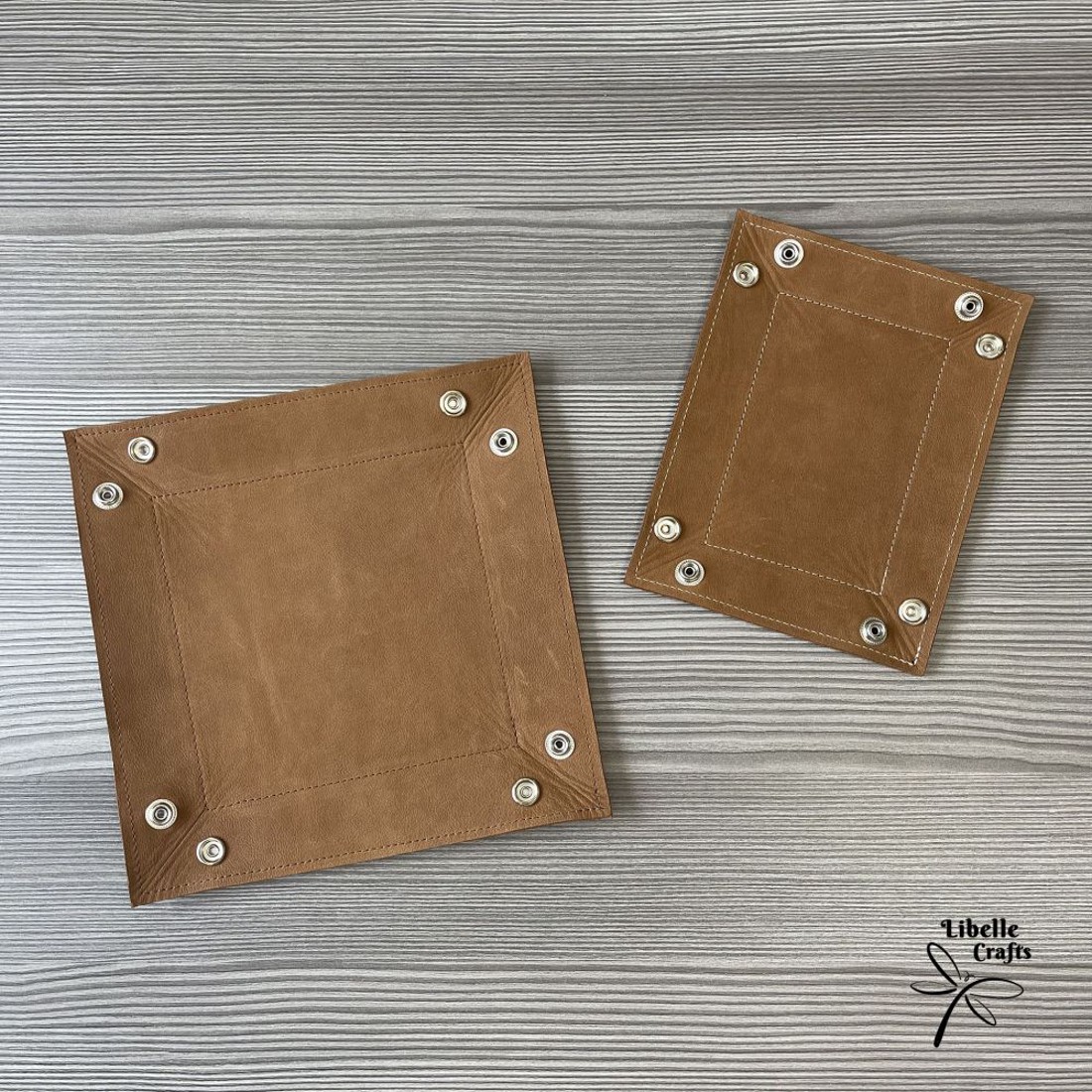 Színes bőr tálca - barna - otthon & életmód - dekoráció - asztal és polc dekoráció - dekorációs tál, tartó - Meska.hu