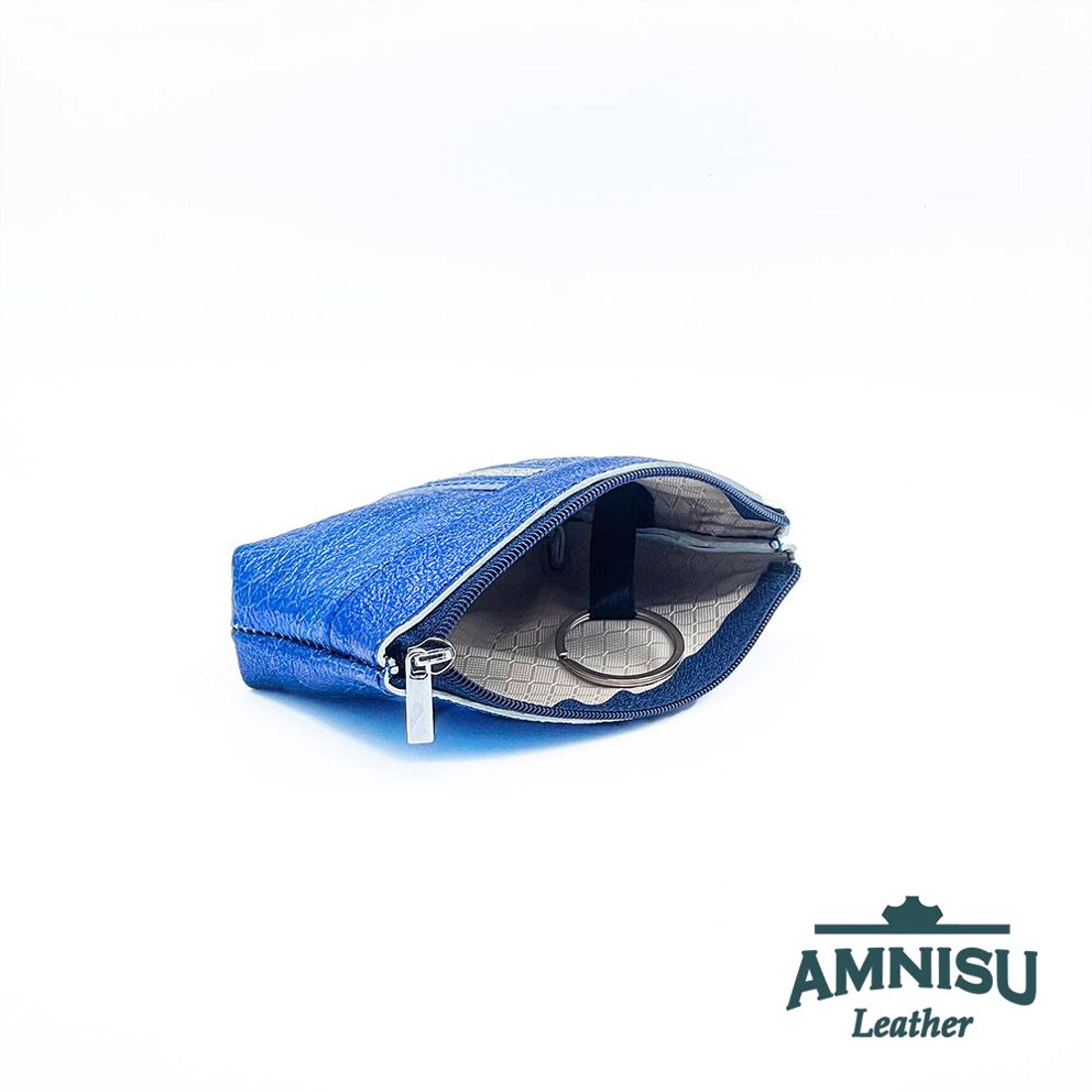 Metál királykék egy cipzáras egyenes swarovski köves kulcstartó E6018 -  - Meska.hu