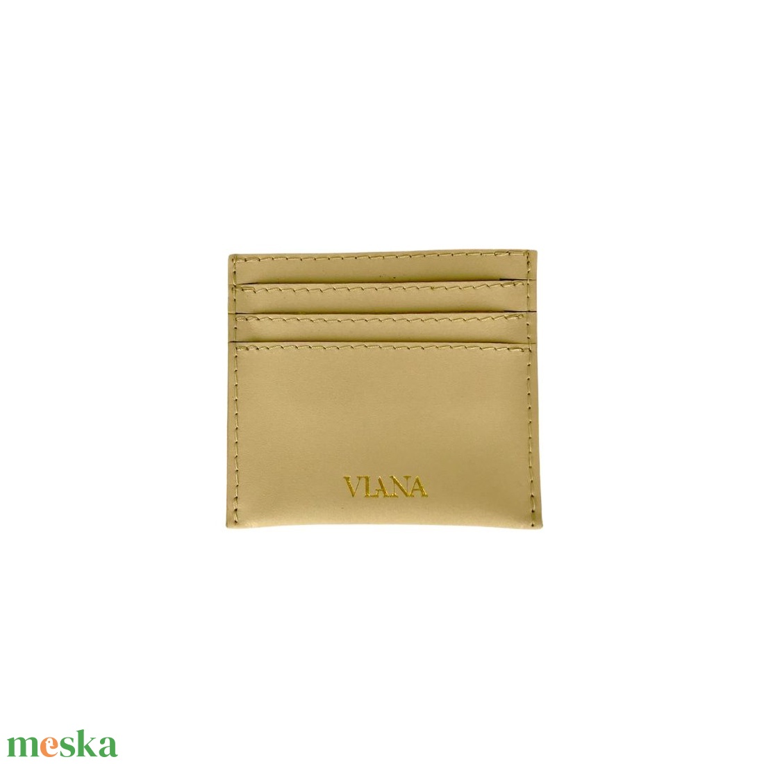 Bézs bőr kártyatartó - táska & tok - pénztárca & más tok - kártyatartó & irattartó - Meska.hu