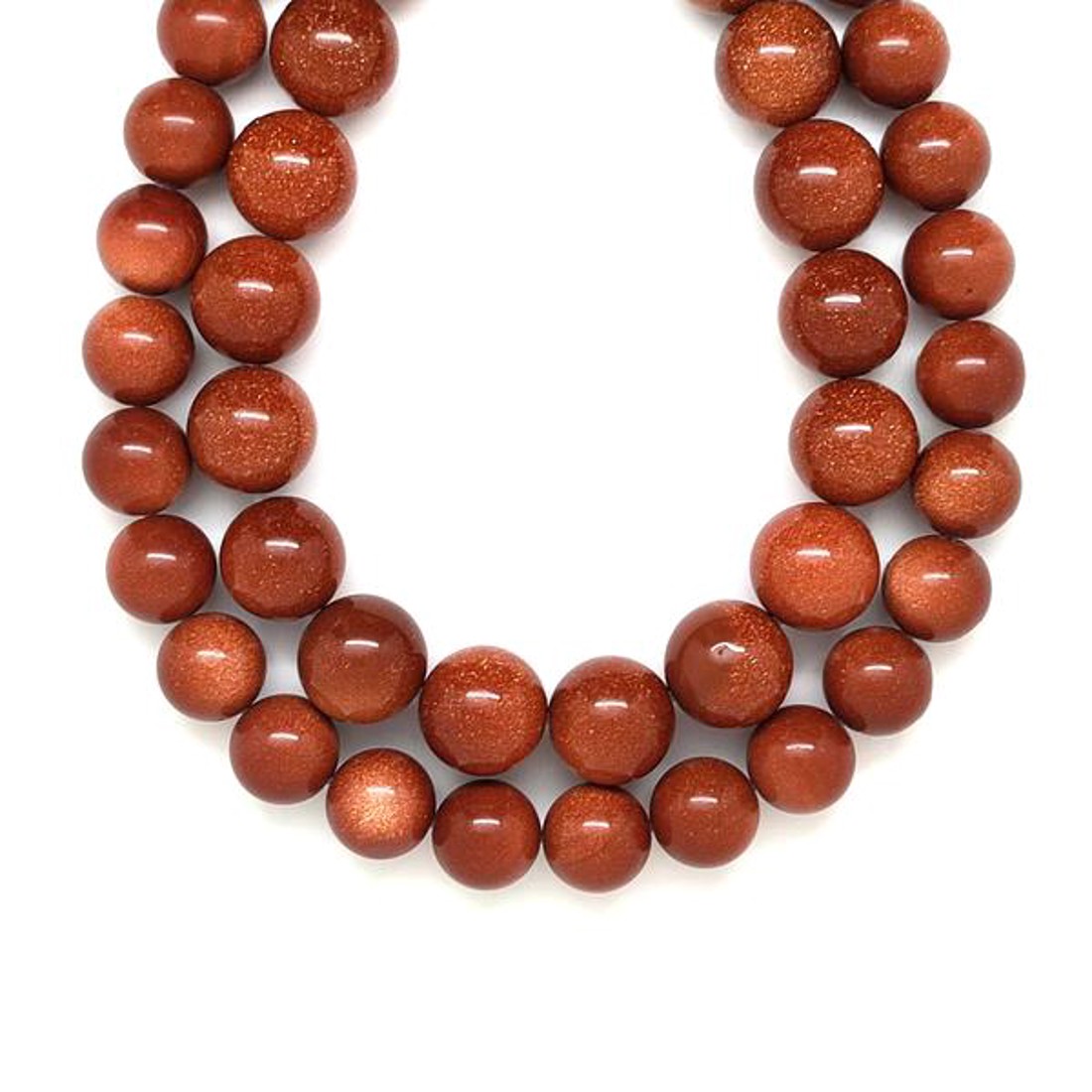 Goldstone vörös golyó 18mm ékszerkészítő alapanyag (füzér) - kellékek & szerszámok - ásvány alapanyag - ásványfüzér - Meska.hu