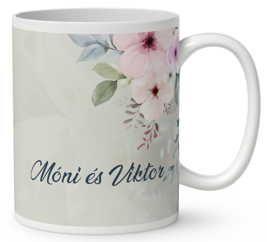 Kérd a neveddel - Esernyős nyuszi szerelem mintás bögre - otthon & életmód - konyhafelszerelés, tálalás - tálalás - bögre & csésze - Meska.hu