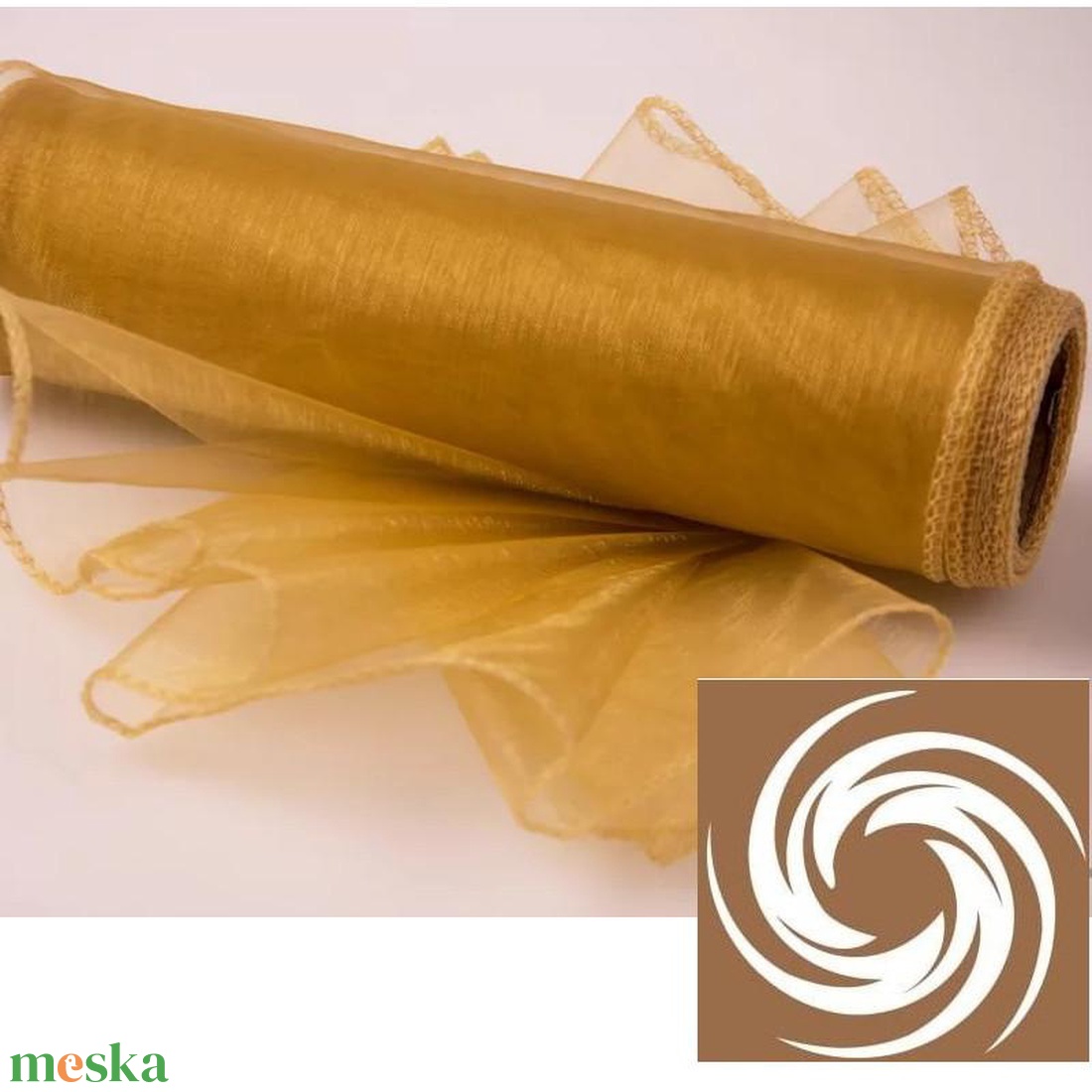 Organza tekercs - arany - kellékek & szerszámok - méteráru - dekorációs alapanyag - Meska.hu