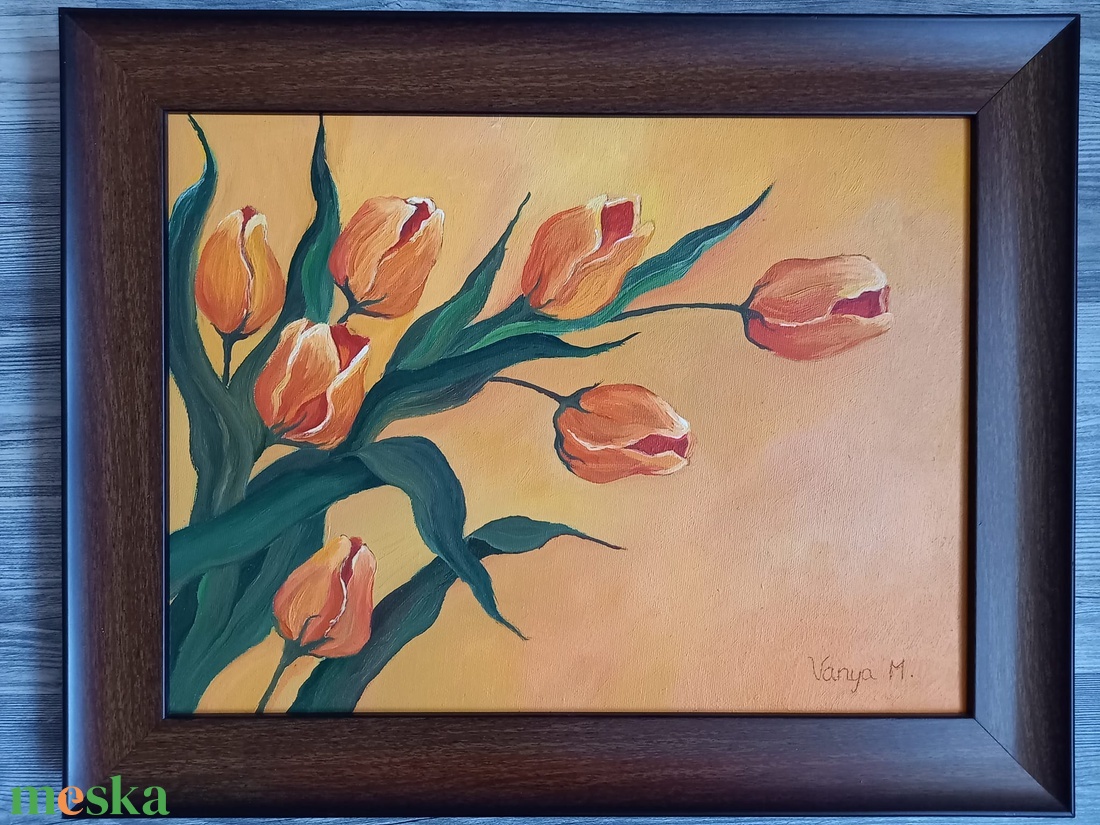 Tulipánok - keretezett olajfestmény - művészet - festmény - olajfestmény - Meska.hu Tulipánok - keretezett olajfestmény - művészet - festmény - olajfestmény - Meska.hu
