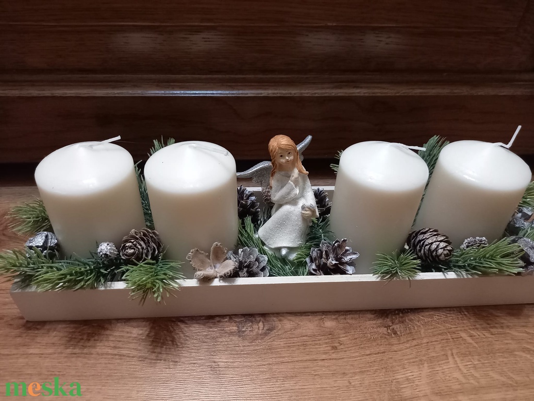Nagy fehér adventi box angyallal - karácsony - adventi díszek - adventi koszorú - Meska.hu Nagy fehér adventi box angyallal - karácsony - adventi díszek - adventi koszorú - Meska.hu