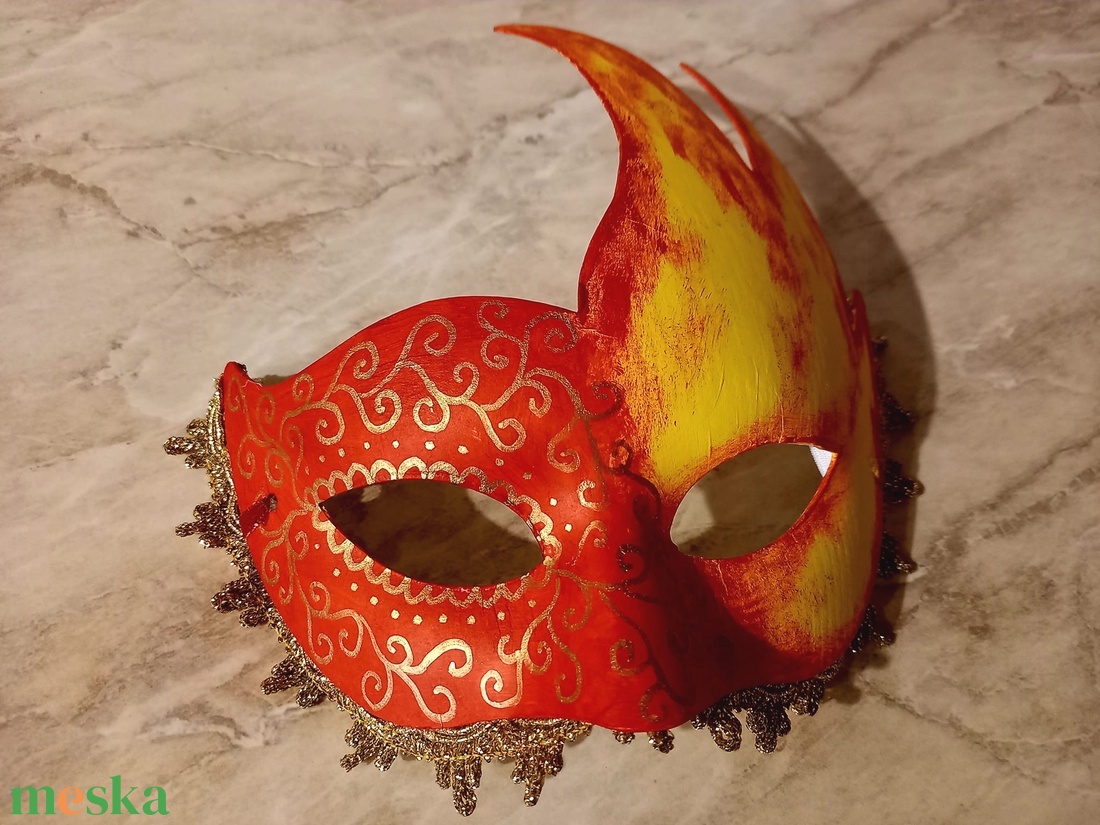Láng  felnőtt farsangi álarc - ruha & divat - jelmez & álarc - álarc - Meska.hu