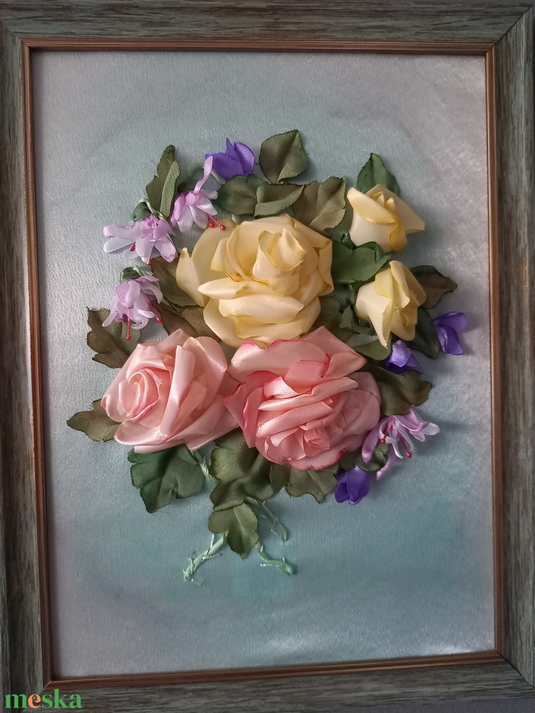 szalaghímzett kép - művészet - textilkép - egyéb - Meska.hu