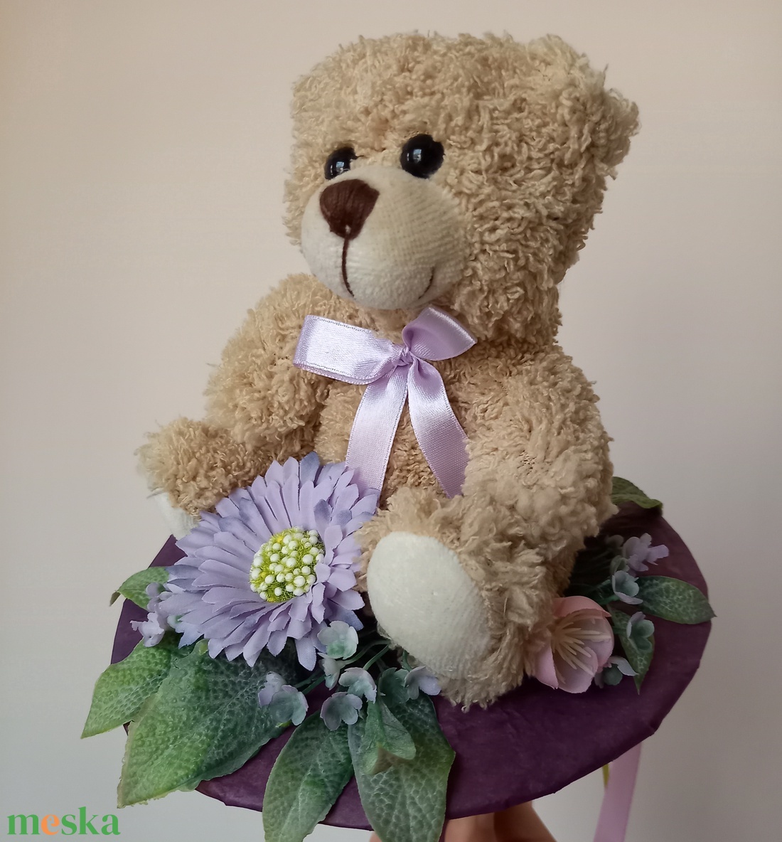 Macis ballagási örökcsokor plüssel - otthon & életmód - dekoráció - virágdísz és tartó - csokor & virágdísz - Meska.hu