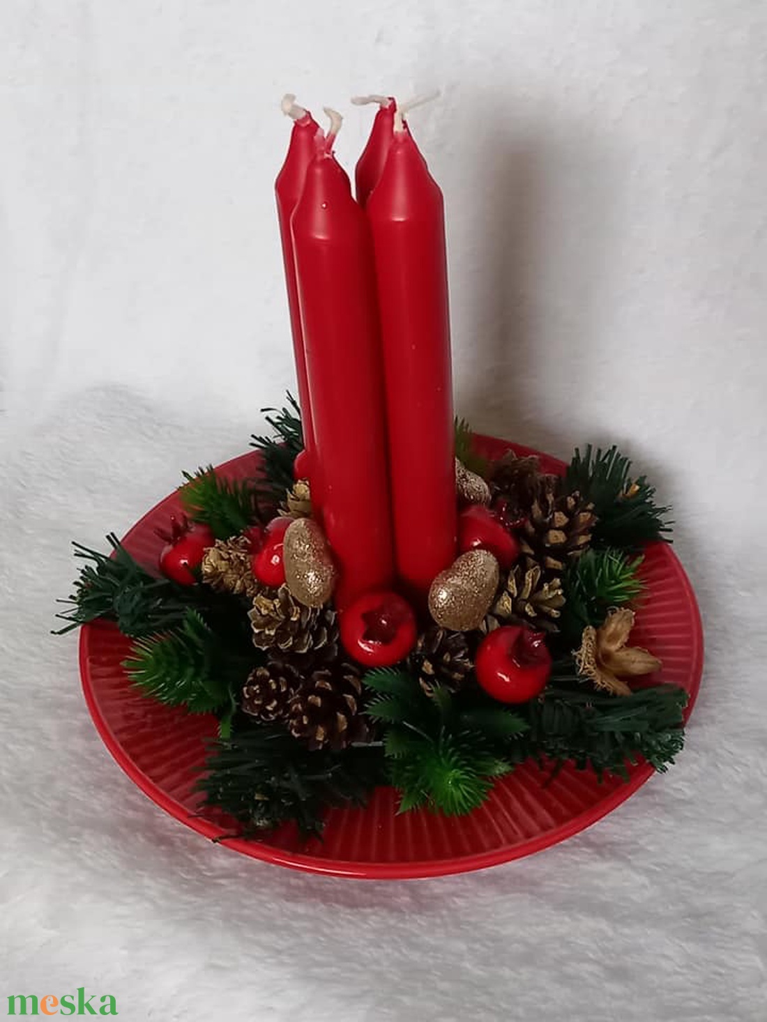 Adventi asztaldísz ünnepi hangulatban - karácsony - adventi díszek - adventi koszorú - Meska.hu