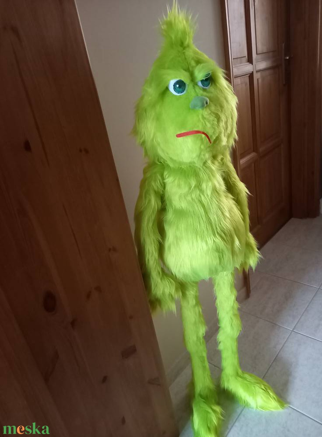 120 cm hatalmas Grincs jellegű fa vázas álló manó - karácsony - karácsonyi lakásdekoráció - karácsonyi manók, figurák - Meska.hu