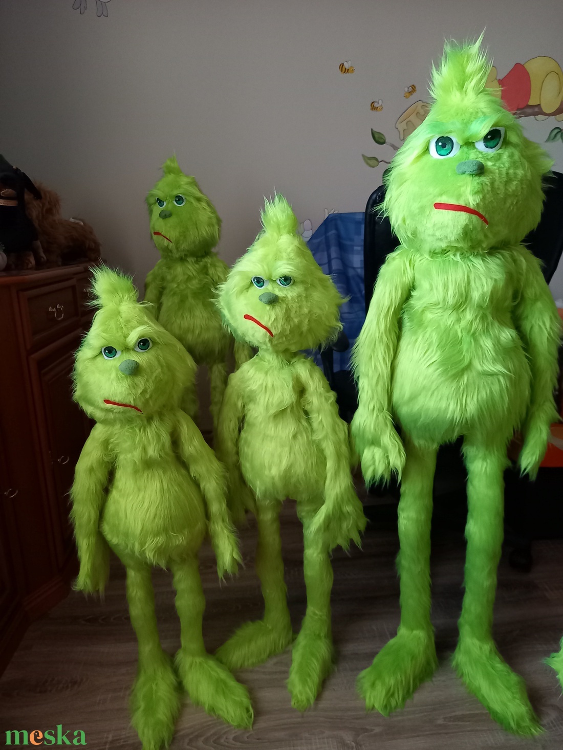 90 cm álló Grincs jellegű manó - karácsony - karácsonyi lakásdekoráció - karácsonyi manók, figurák - Meska.hu