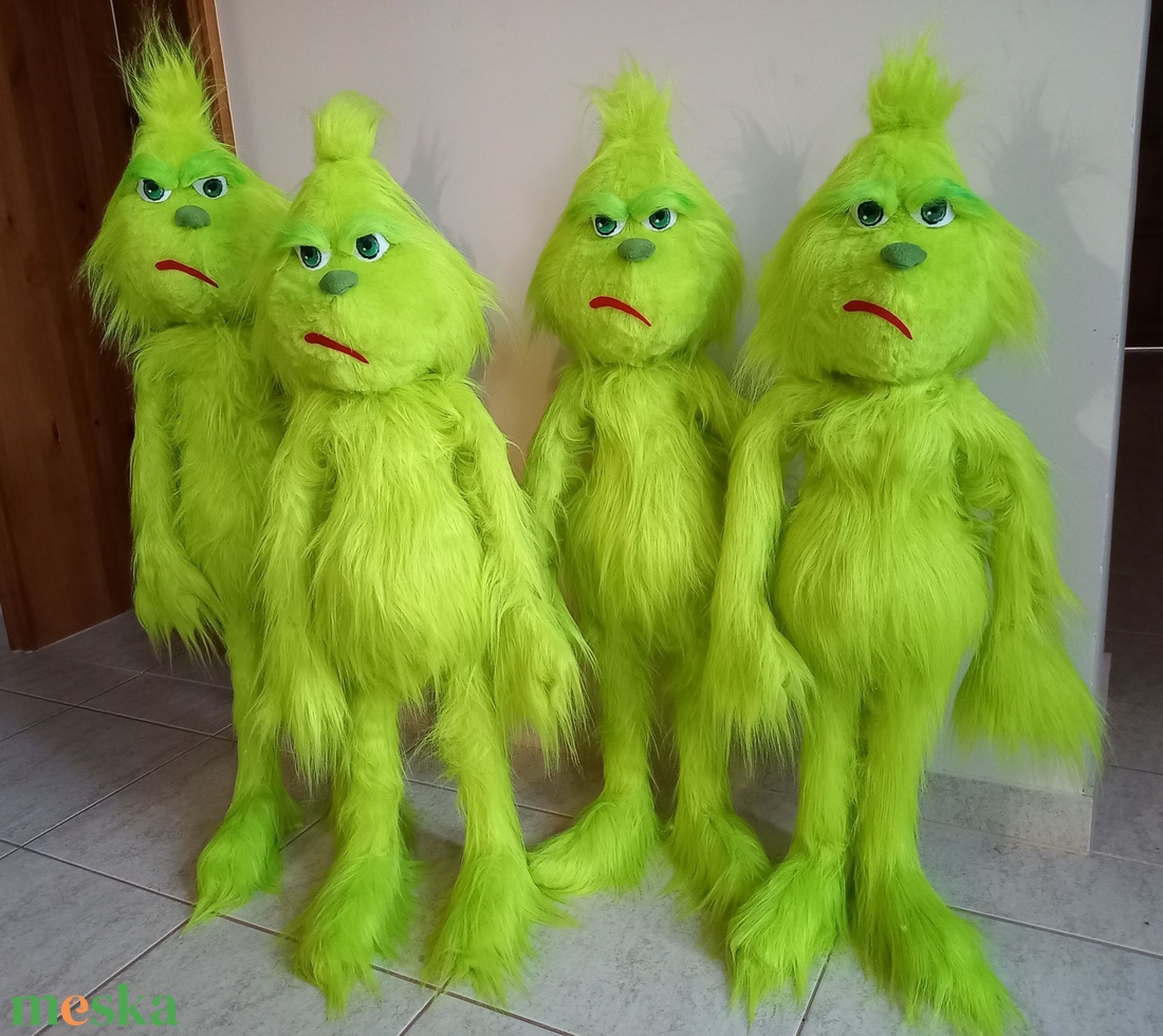 110 cm álló Grincs jellegű manó - karácsony - karácsonyi lakásdekoráció - karácsonyi manók, figurák - Meska.hu