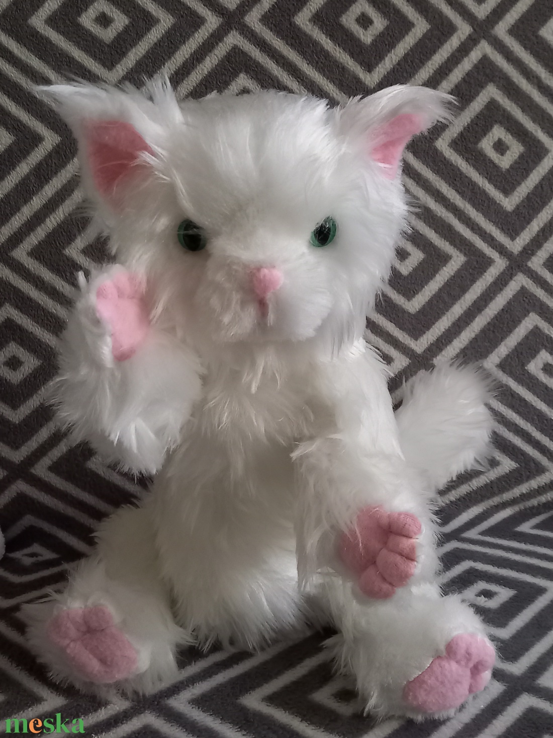 Műszőrme cica plüss mozgatható végtagokkal - játék & sport - plüssállat & játékfigura - cica - Meska.hu