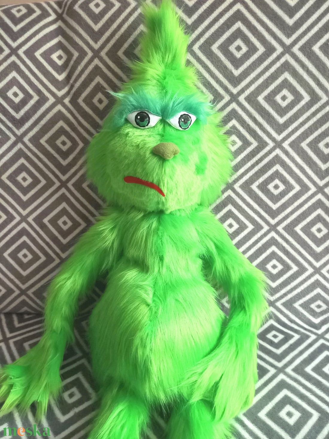 100 cm Grincs jellegű plüss műszőrméből - karácsony - karácsonyi lakásdekoráció - karácsonyi manók, figurák - Meska.hu