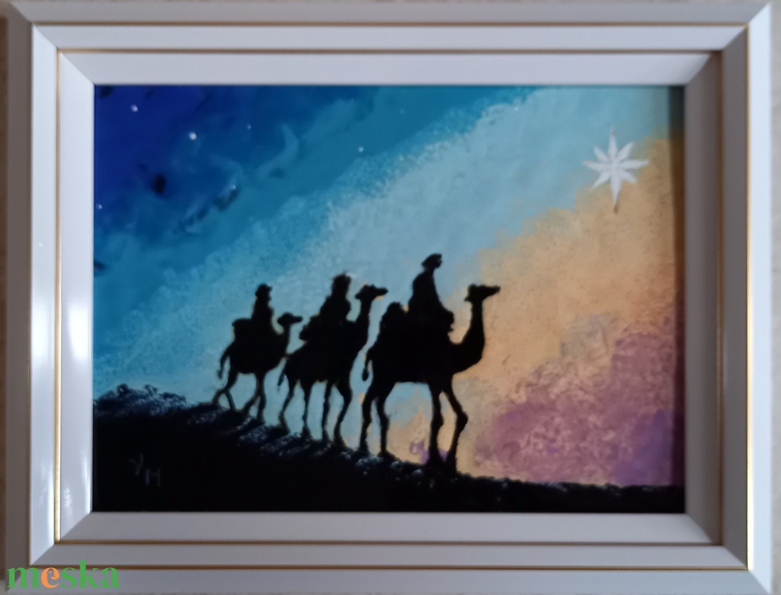 Háromkirályok - tűzzománc kép - művészet - festmény - tűzzománc - Meska.hu