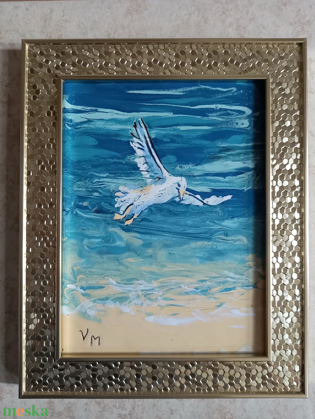 Sirály - tűzzománc kép - művészet - festmény - tűzzománc - Meska.hu