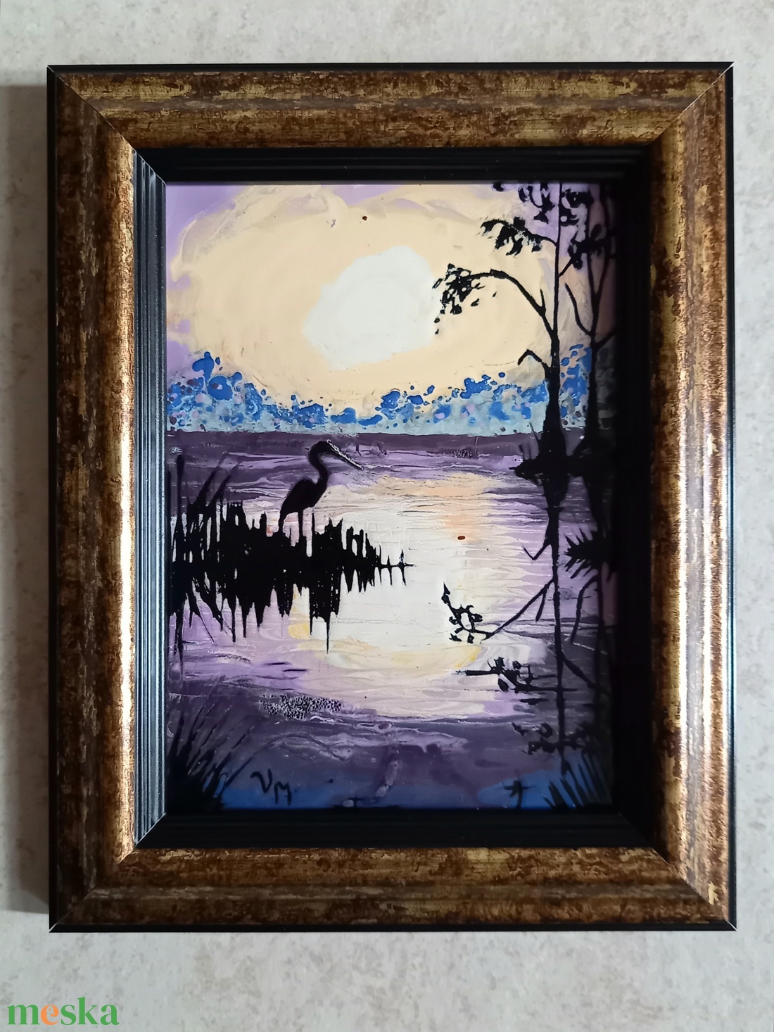 Naplemente - tűzzománc kép - művészet - festmény - tűzzománc - Meska.hu