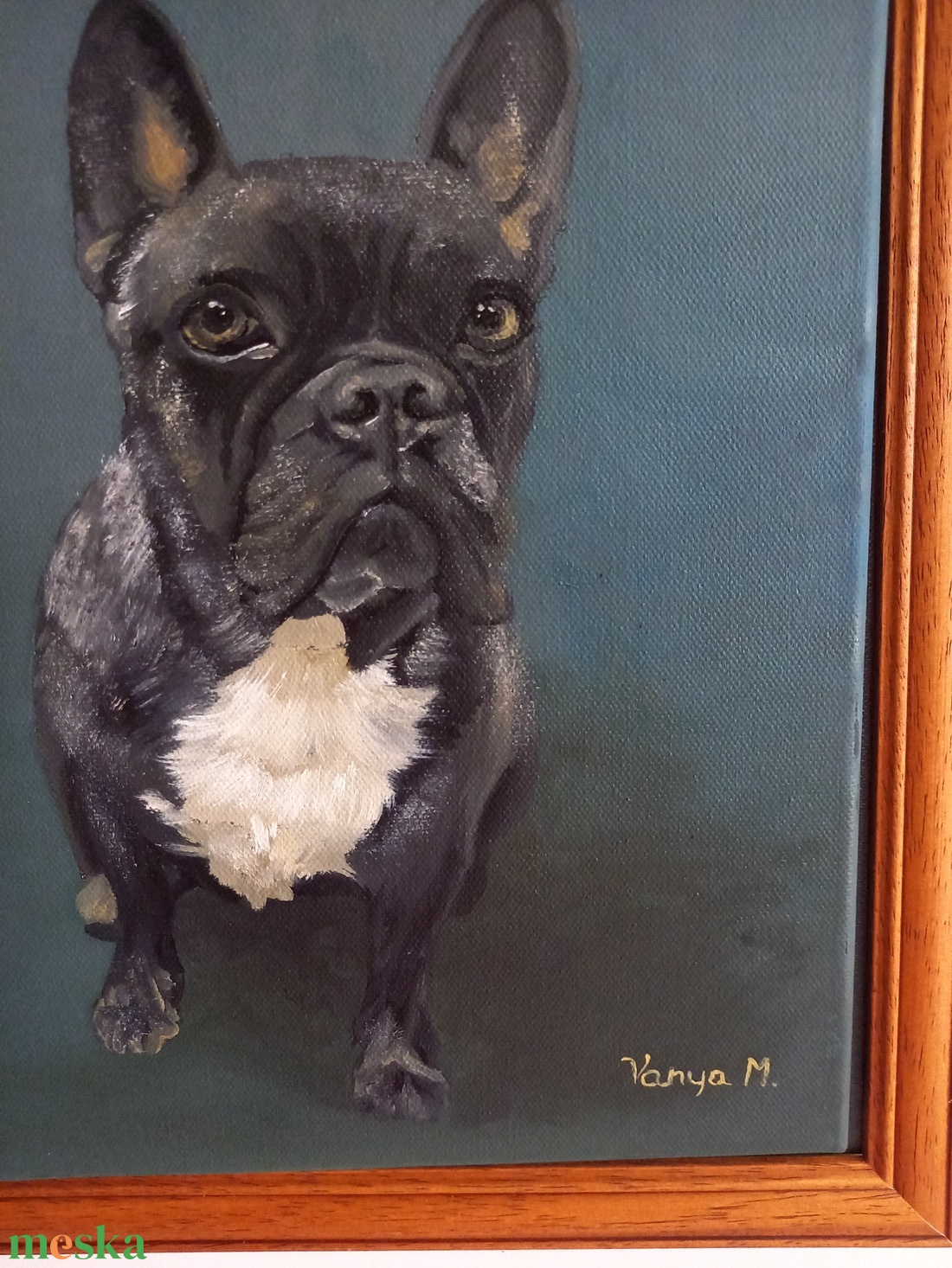 Egyedi olajfestmény fotó alapján Francia bulldog - művészet - festmény - olajfestmény - Meska.hu