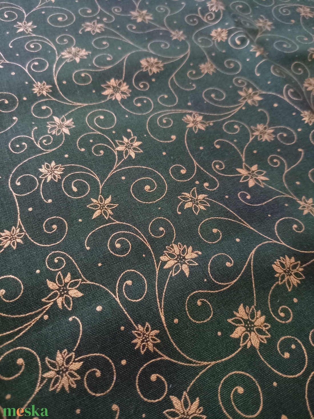 Textil szaloncukor sötétzöld-arany-fehér - karácsony - karácsonyi lakásdekoráció - karácsonyfadíszek - Meska.hu