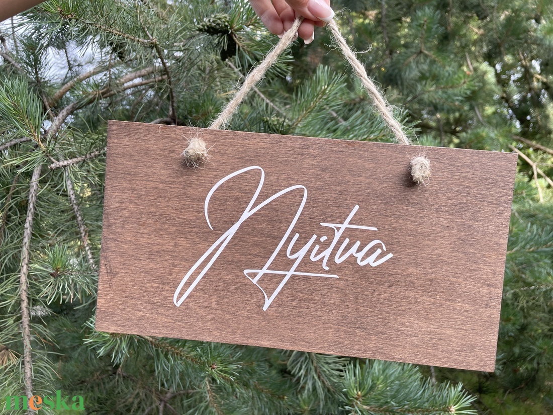 Nyitva - Zárva fa tábla - otthon & életmód - dekoráció - ajtó- és ablak dekoráció - ajtódísz & kopogtató - Meska.hu