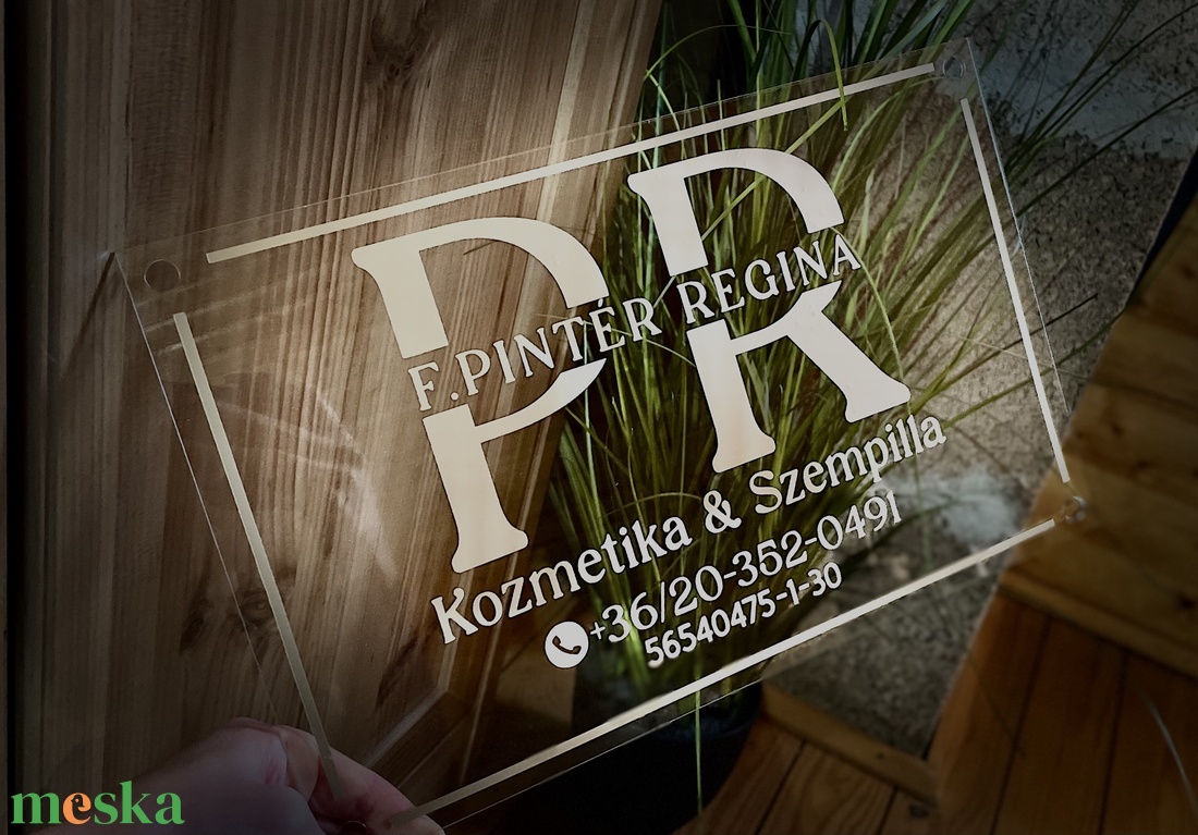 Cégtábla/Plexi tábla - otthon & életmód - dekoráció - ajtó- és ablak dekoráció - ajtótábla - Meska.hu