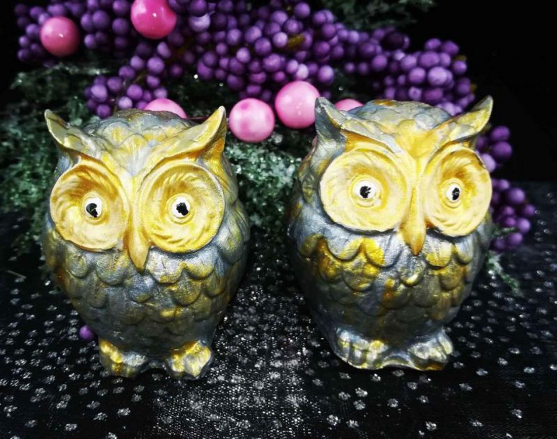 Bagoly - szürke-metál arany - kellékek & szerszámok - dekorációs kellékek - figurák - Meska.hu Bagoly - szürke-metál arany - kellékek & szerszámok - dekorációs kellékek - figurák - Meska.hu