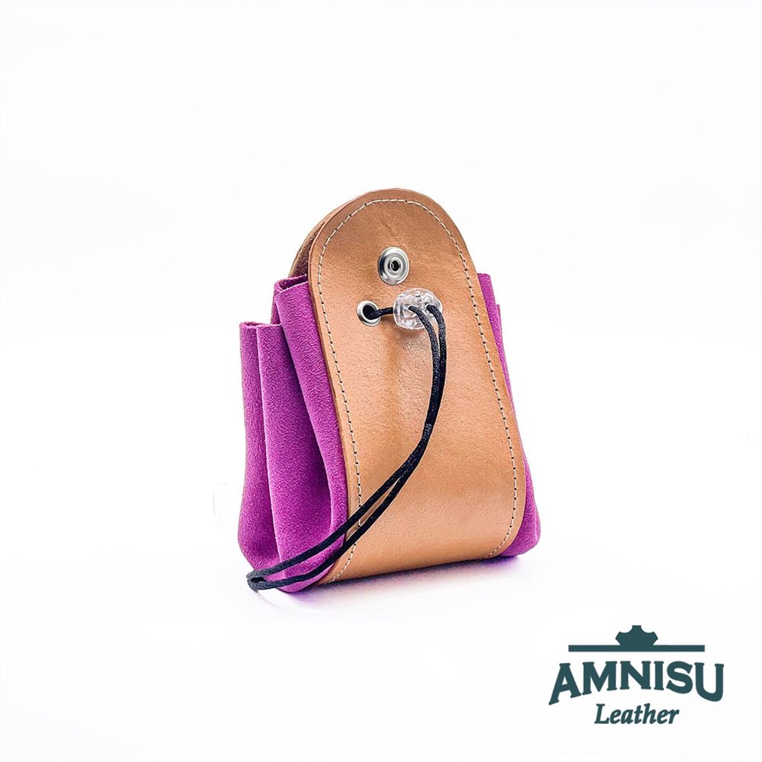 Bézs - pink sárkányszemes bőr 2in1 szütyő és kockatálca - Adriel - játék & sport - szerepjáték - Meska.hu