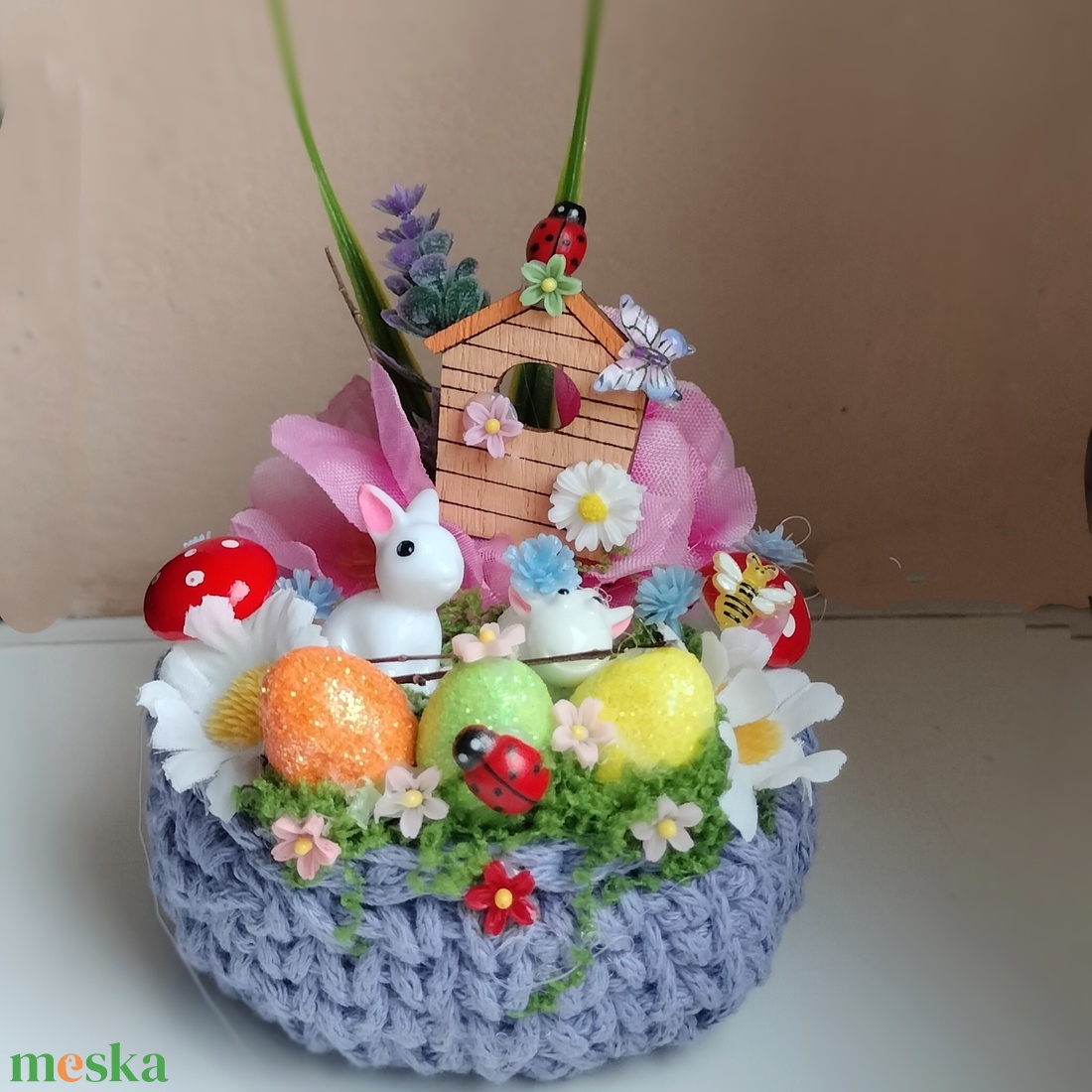 Húsvéti asztaldísz - ünnepi díszek, dekorációk - húsvéti díszek és dekorációk - húsvéti virágos díszek - Meska.hu