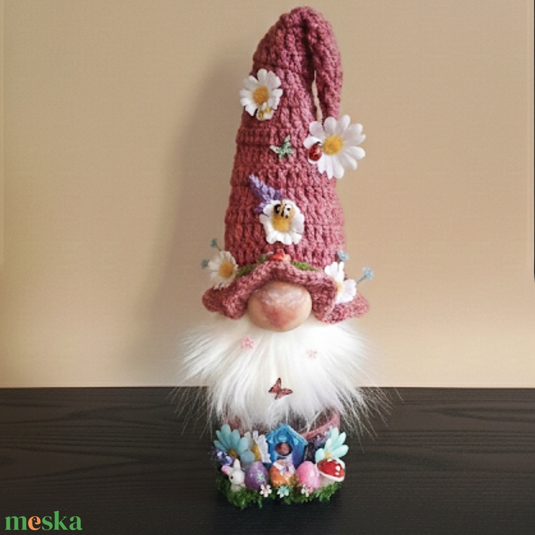 Világító tavaszi manó � kézműves dekoráció, 26 cm - otthon & életmód - dekoráció - manók - Meska.hu
