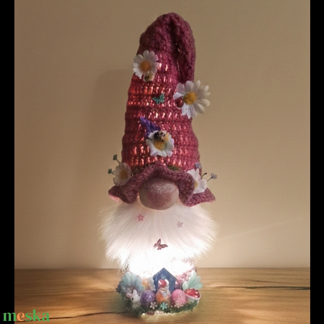 Világító tavaszi manó � kézműves dekoráció, 26 cm - otthon & életmód - dekoráció - manók - Meska.hu