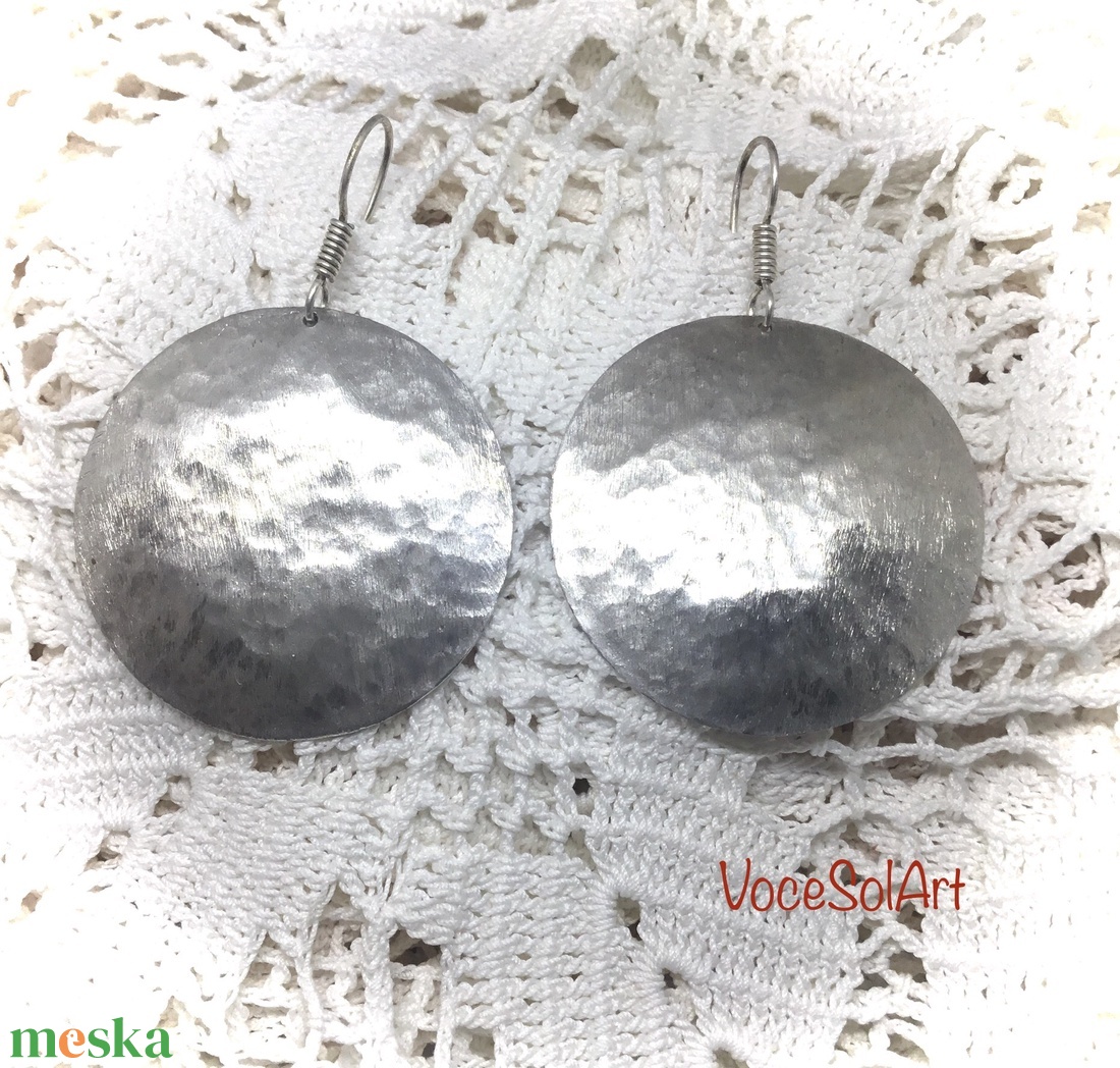 Ezüst Telihold Fülbevaló - ékszer - fülbevaló - lógós kerek fülbevaló - Meska.hu