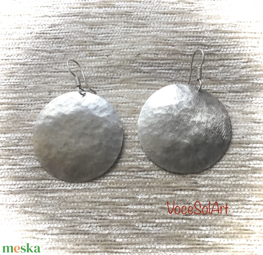 Ezüst Telihold Fülbevaló - ékszer - fülbevaló - lógós kerek fülbevaló - Meska.hu