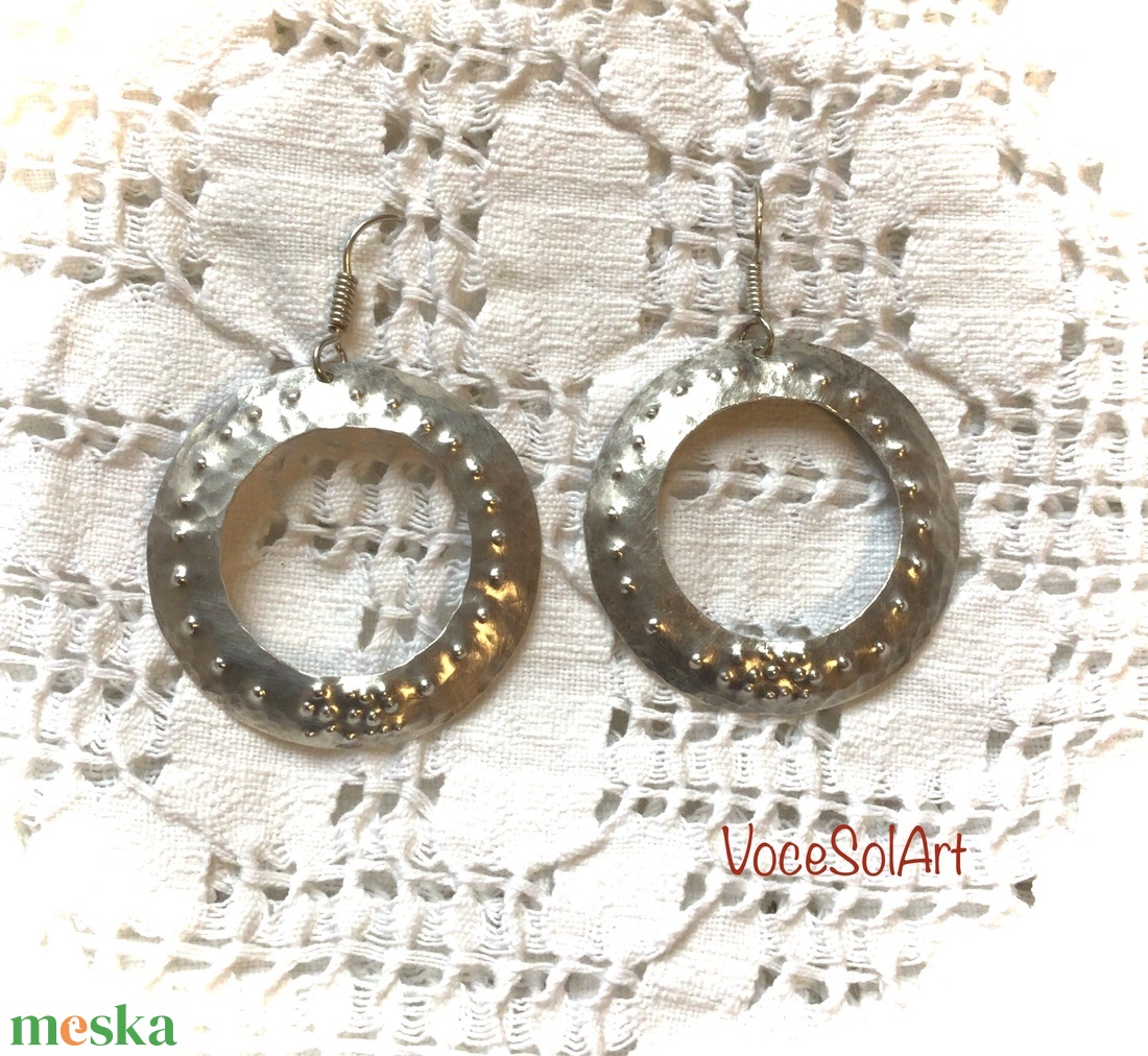 Virágkör   Fülbevaló - ékszer - fülbevaló - lógós kerek fülbevaló - Meska.hu