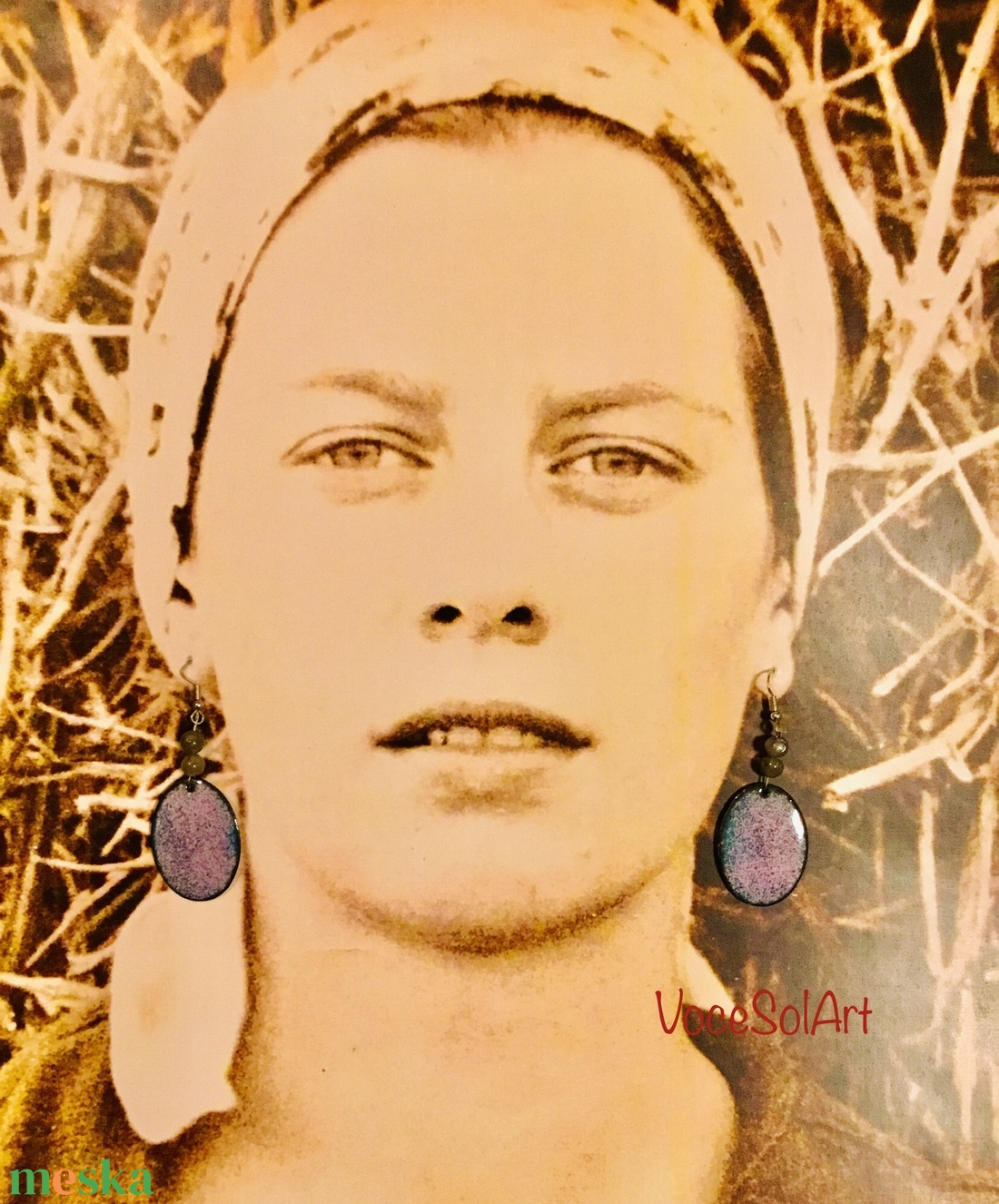 Csillagfelhő tűzzománc Fülbevaló - ékszer - fülbevaló - lógó csepp fülbevaló - Meska.hu