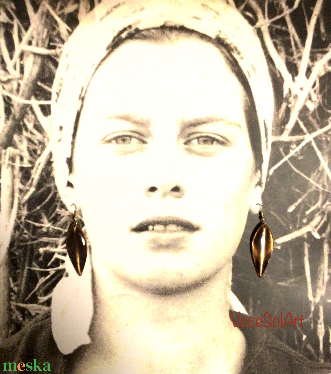 Levél emlékbe Tűzzománc Fülbevaló - ékszer - fülbevaló - lógó fülbevaló - Meska.hu