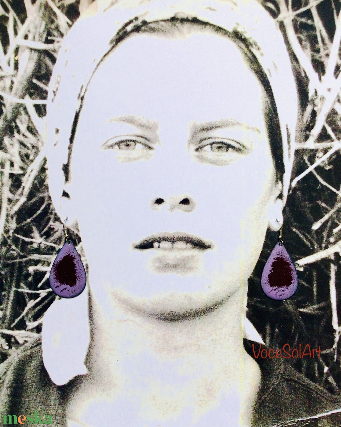 Kitekintés tűzzománc Fülbevaló - ékszer - fülbevaló - lógó csepp fülbevaló - Meska.hu