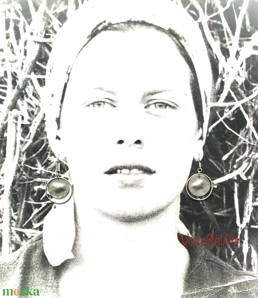 Kör közepén Fülbevaló - ékszer - fülbevaló - lógós kerek fülbevaló - Meska.hu