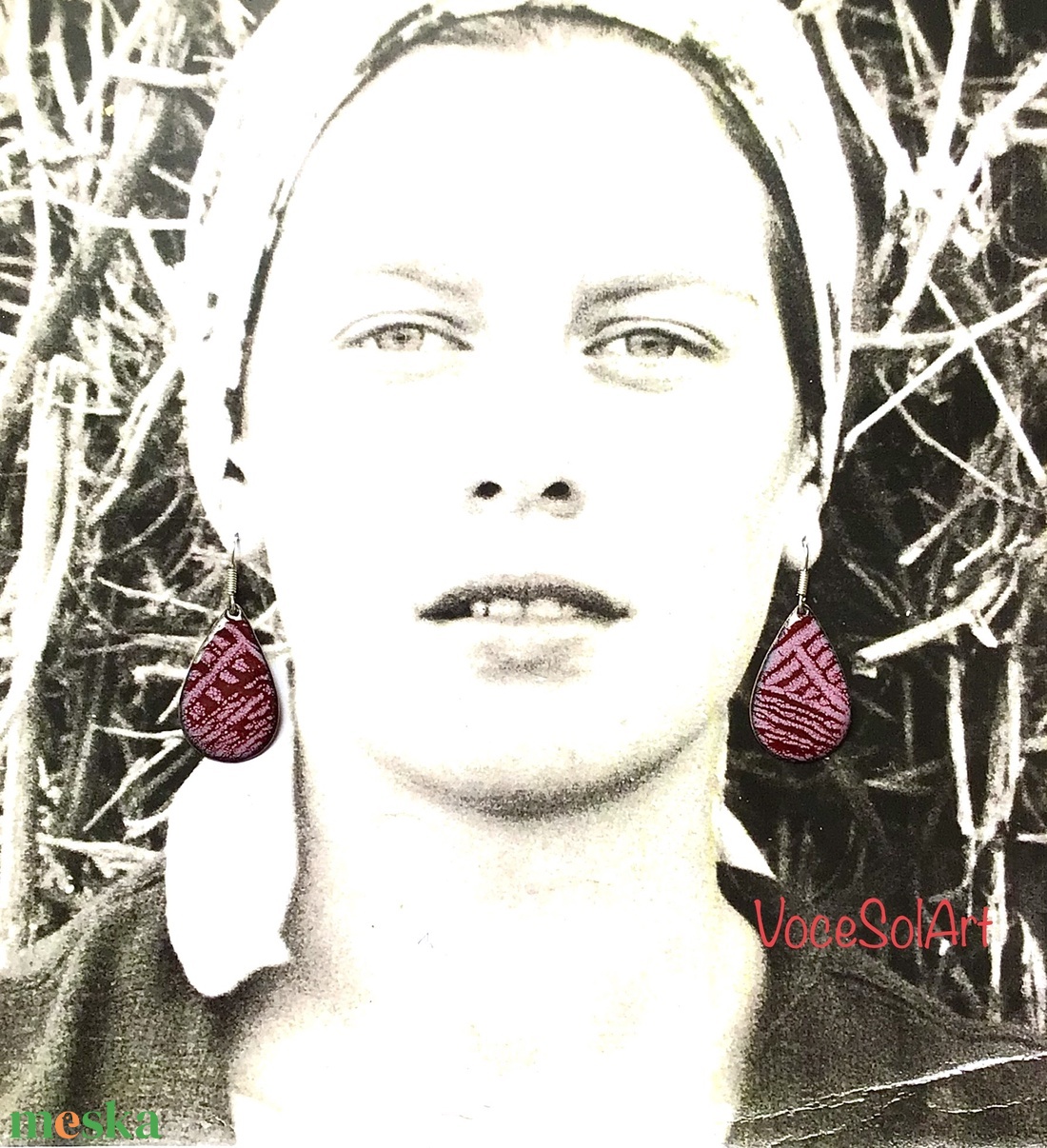 Bíborka  tűzzománc Fülbevaló - ékszer - fülbevaló - lógó csepp fülbevaló - Meska.hu